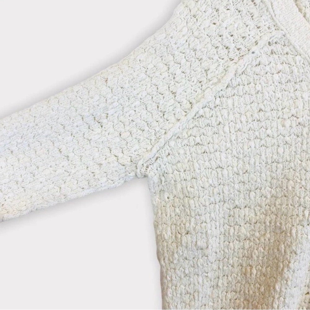 Free People Boat Neck High Low Cozy Cream Ivory Knit Sweater. Size: Medium. - Picture 12 of 12